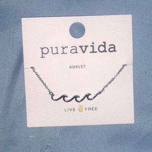 🆕Pura Vida Ocean Wave Silver Anklet